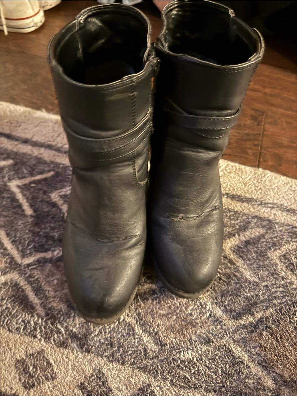 Women's Black Ankle Boots - Classic Leather Look